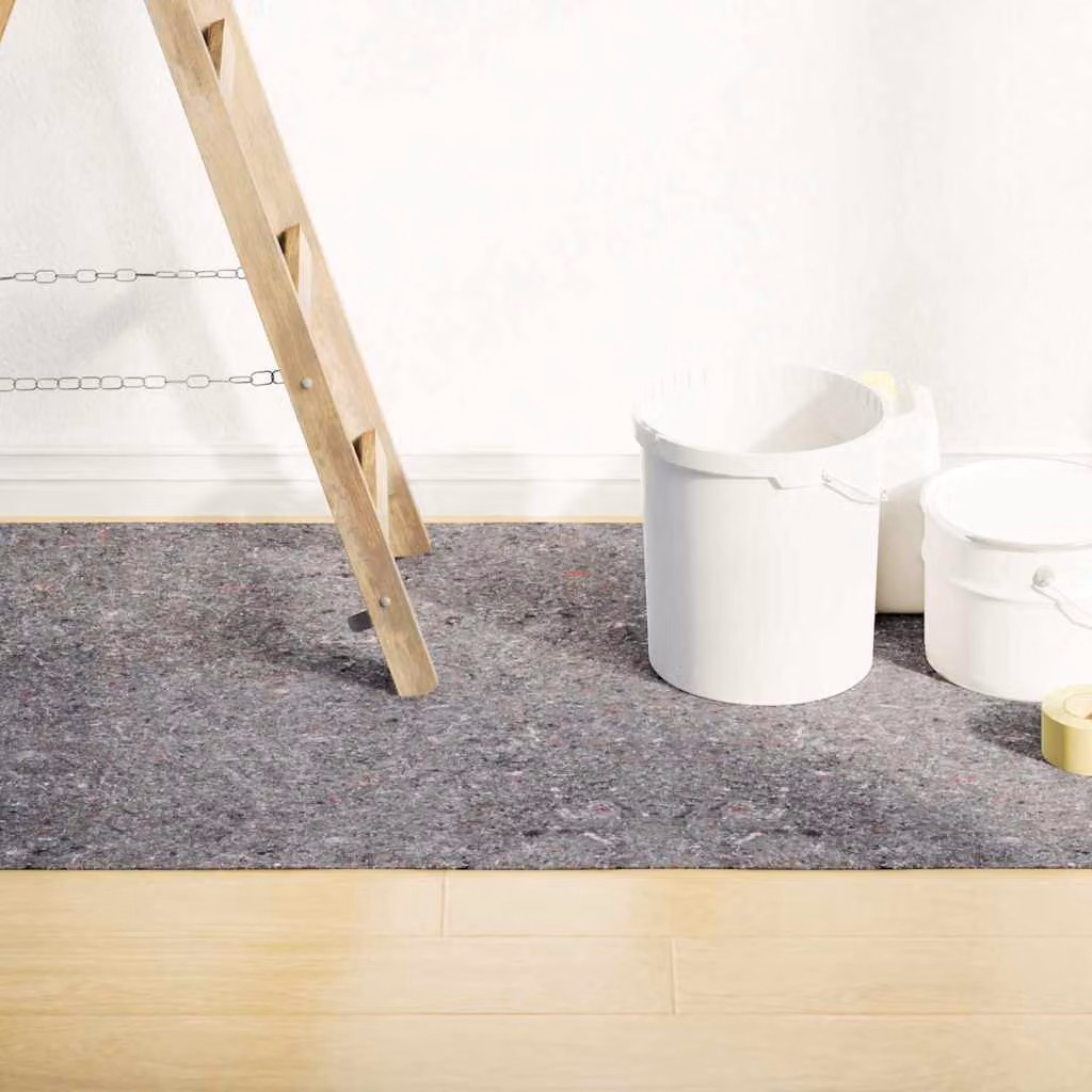 vidaXL Telo Protettivo per Pittori Antiscivolo e Assorbente, Grigio, 5 m, 180 g/m²