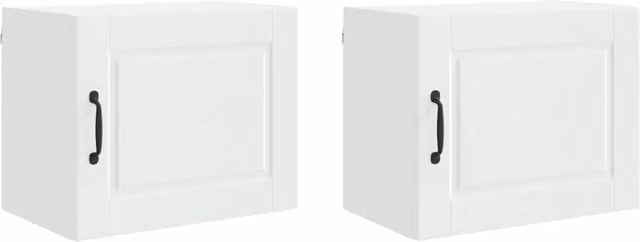Set di 2 pensili da cucina PORTO bianchi con ante a battente e finitura opaca L 50 x P 31 x H 40 cm