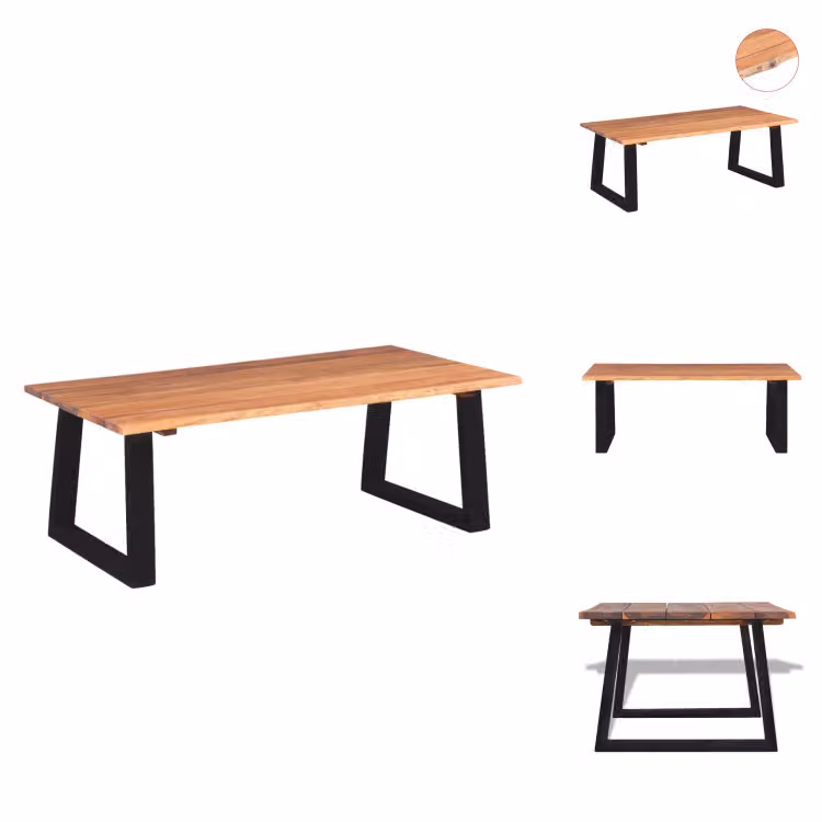 vidaXL Tavolino in legno massiccio di acacia 110 x 60 x 40 cm - Tavolini da caffè