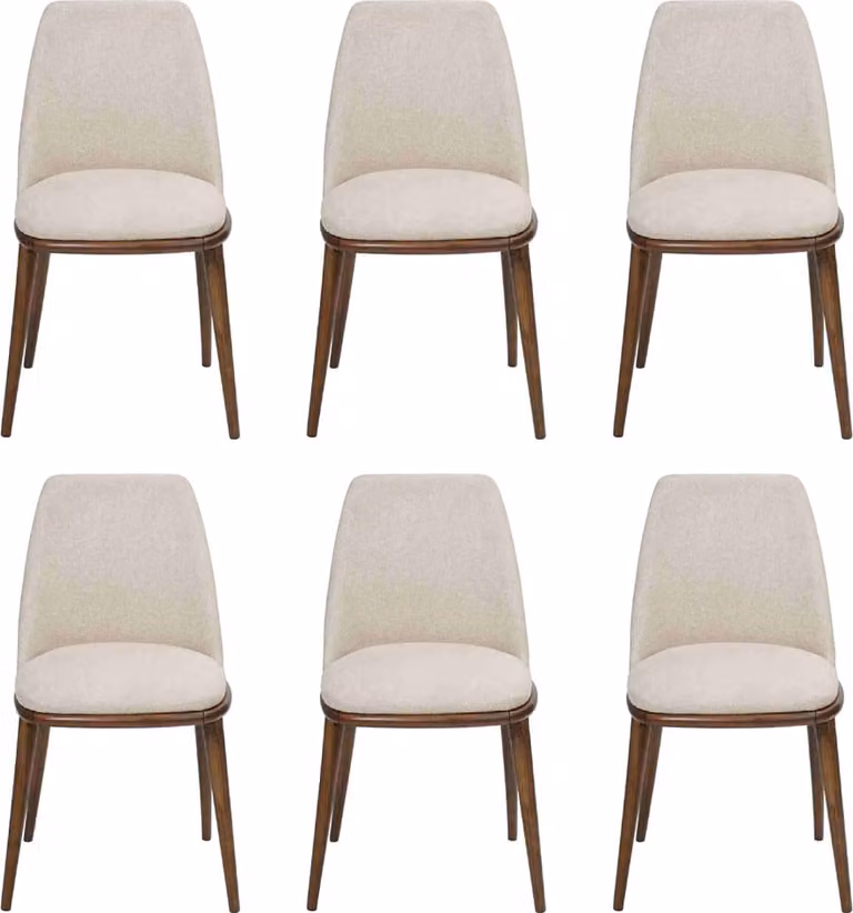 Modern Esszimmer Weiß 6x Stühle Holz Möbel Stühle Luxus Design Einrichtung