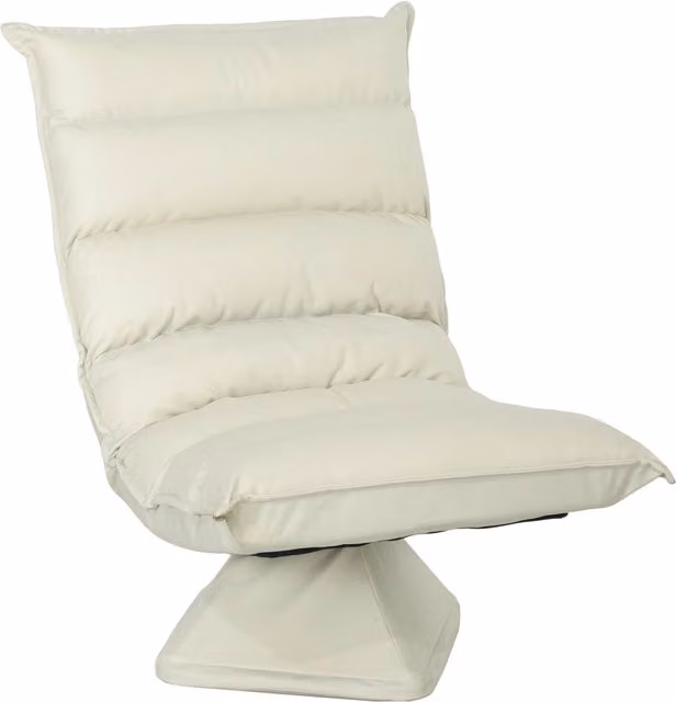 Poltrona Reclinabile e Girevole Minimal in Tessuto Beige L: 62 cm, P: 70 cm, H: 95 cm