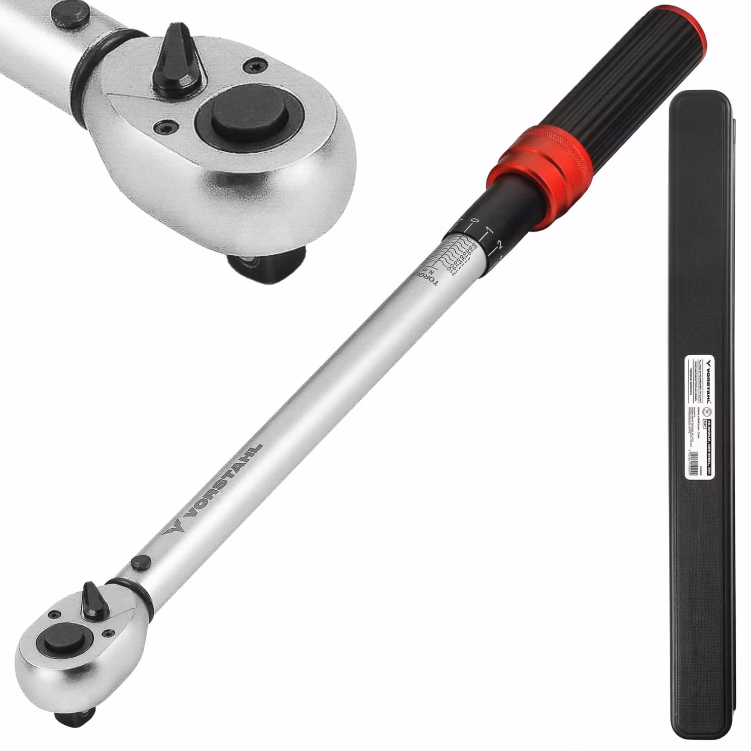 Chiave dinamometrica Vorstahl da 1/2", 20-120 Nm, bidirezionale, fornita in custodia