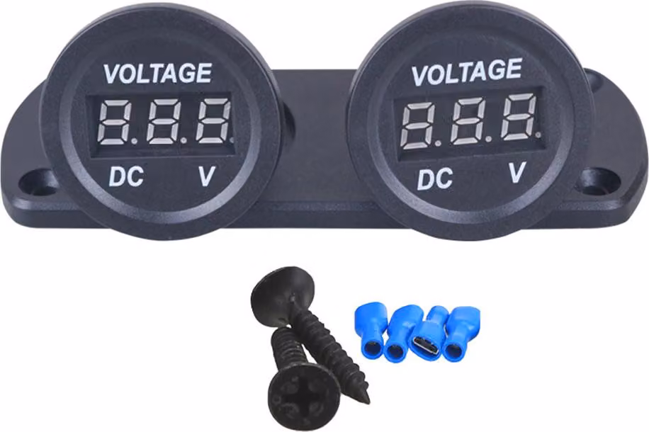 Voltmetro auto LED doppio display digitale voltmetro 6-35V per 12/24V camion SUV barca marina