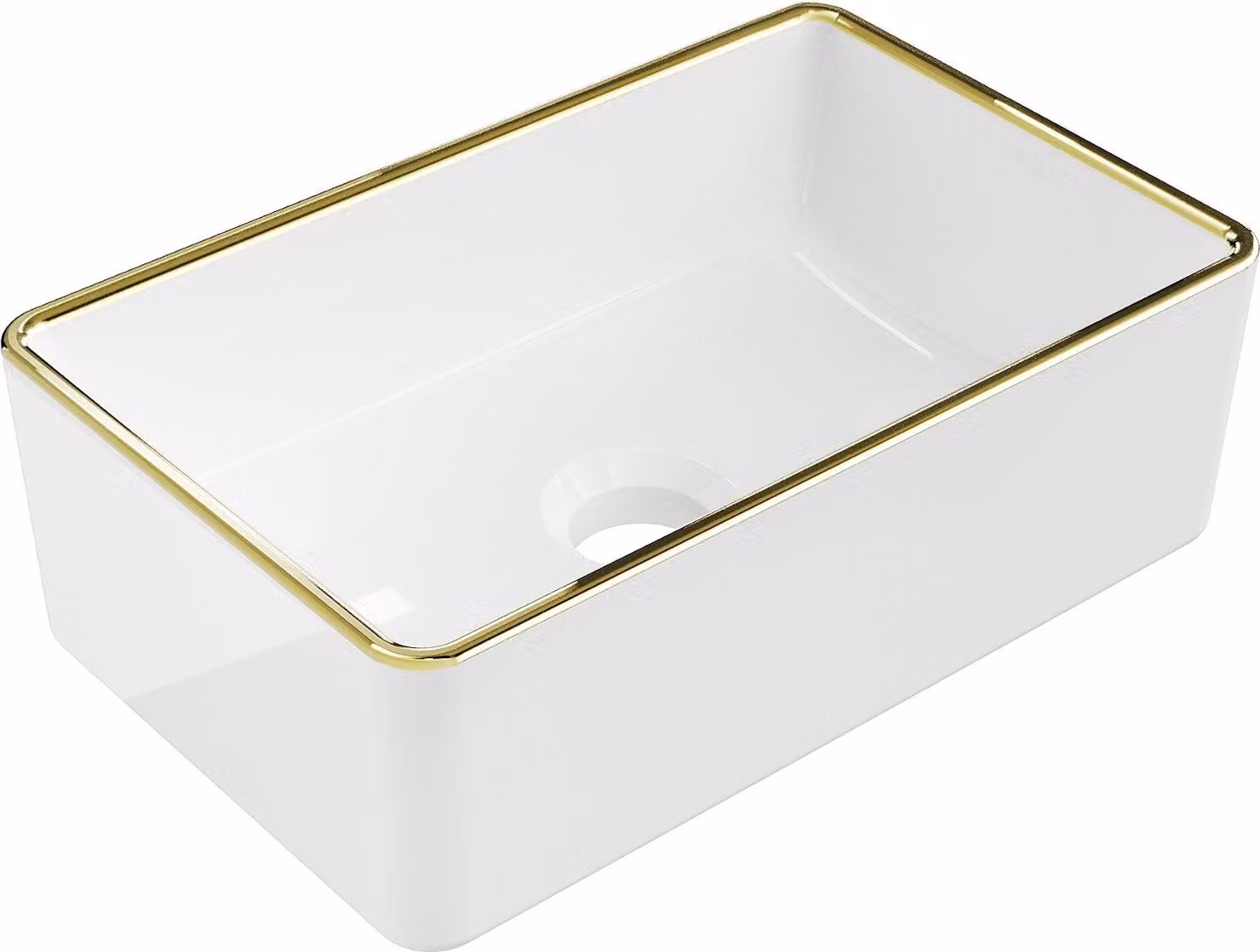 Mexen Nadia lavabo da appoggio 36 x 23 cm, bianco/oro bordo - 21613605