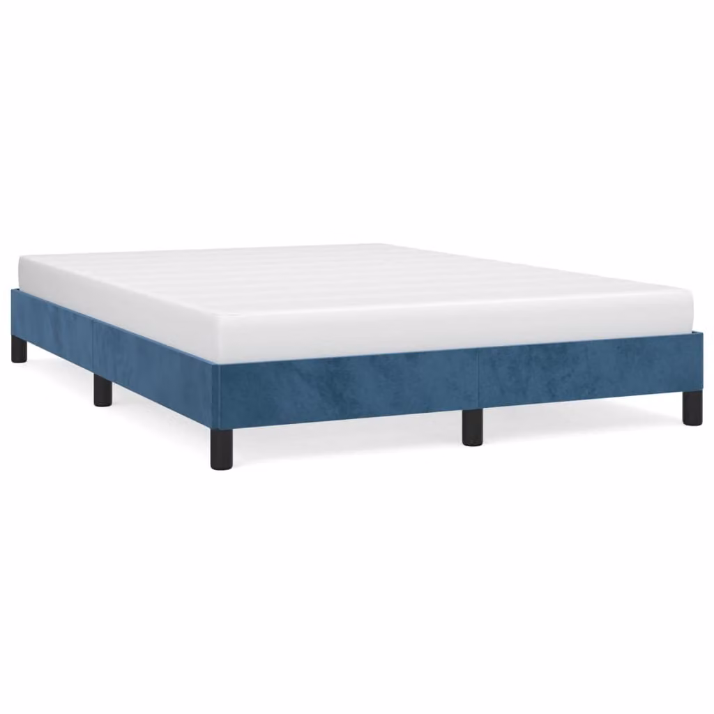 Giroletto senza Materasso Blu Scuro 140x200 cm Velluto