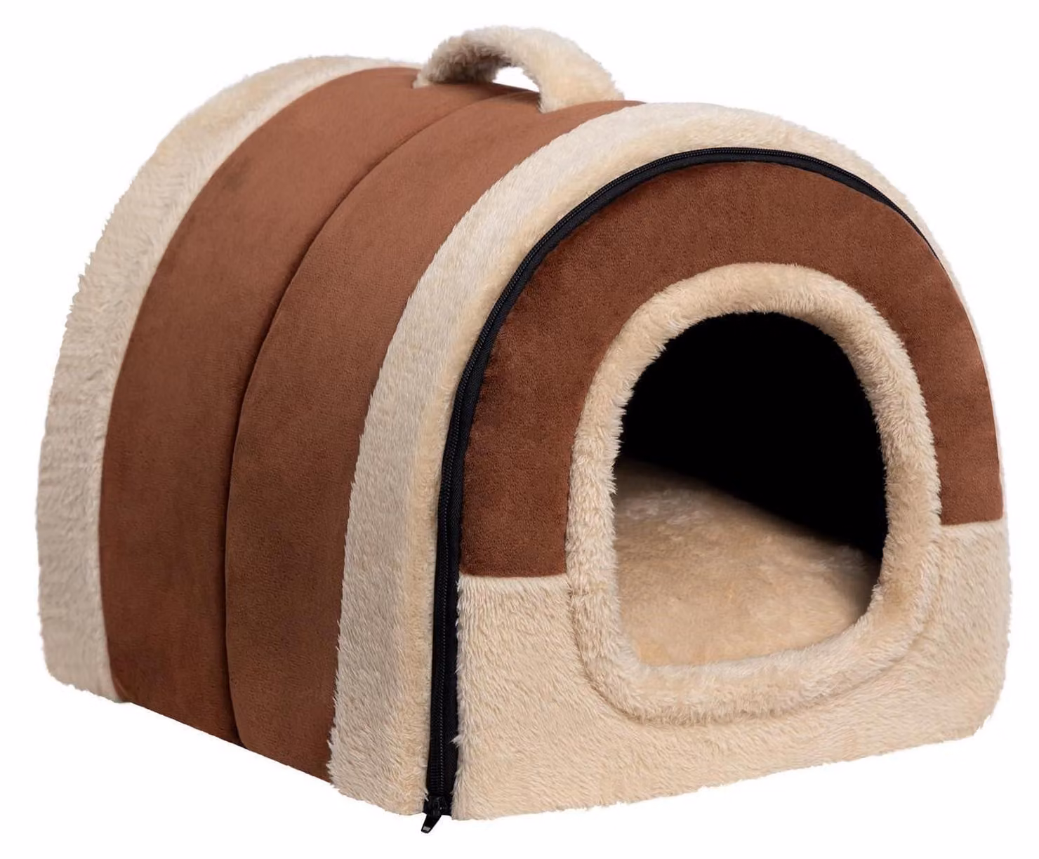 Cuccia per gatti, lettino per cani, 2-in-1, pieghevole, colore caffè, dimensioni 42x35x35 cm, realizzata in cristallo, velluto e cotone PP