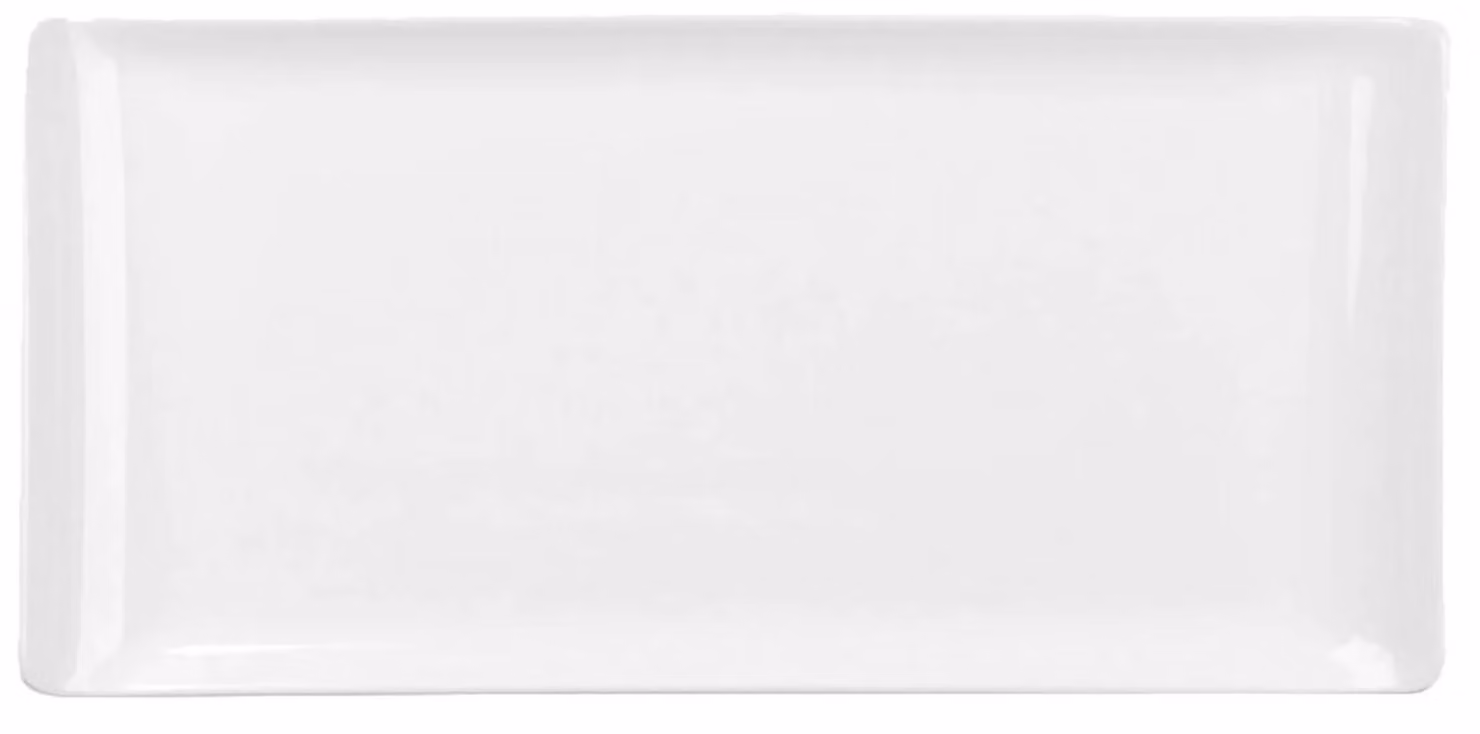 Vassoio rettangolare bianco in porcellana diametro 53 x 32,5 cm linea Melamine 2 pezzi