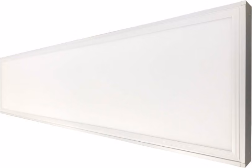 Plafoniera a LED da 40 W, pannello a vista, montaggio a filo muro, con telaio di montaggio in alluminio bianco, forma angolare | 1200 x 300 x 44 mm | Bianco freddo | 4800 lumen
