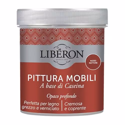 Libéron Pittura Mobili a base di Caseina Rosso Mattone 0,5L