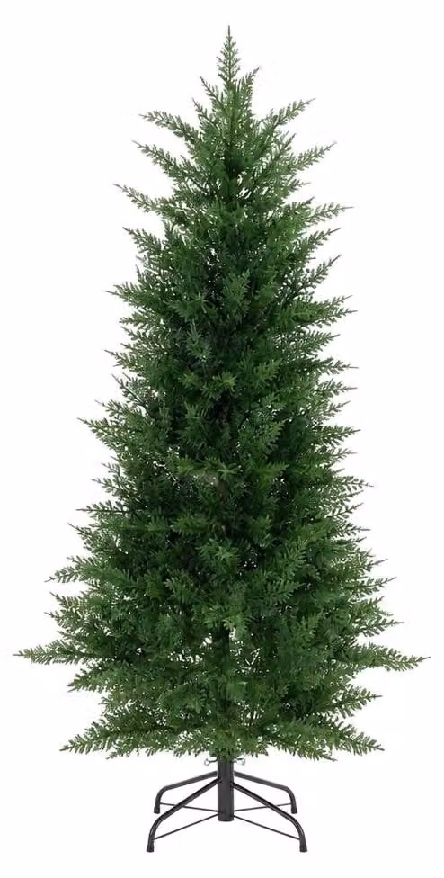 Albero di Natale artificiale, dall'aspetto realistico, altezza 180 cm, struttura pieghevole in metallo, supporto incluso