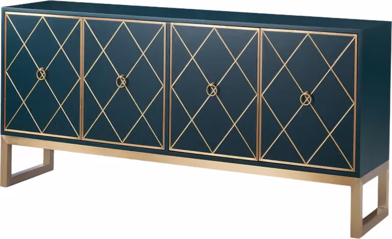 FURNLUX Credenza Stilig Verde 180cm / Colore principale: Verde / Dimensioni: 180 x 86 x 40 cm