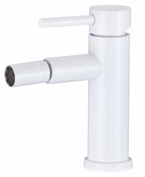 Miscelatore monocomando per bidet, forma rotonda, finitura dorata spazzolata, marca Jabalon