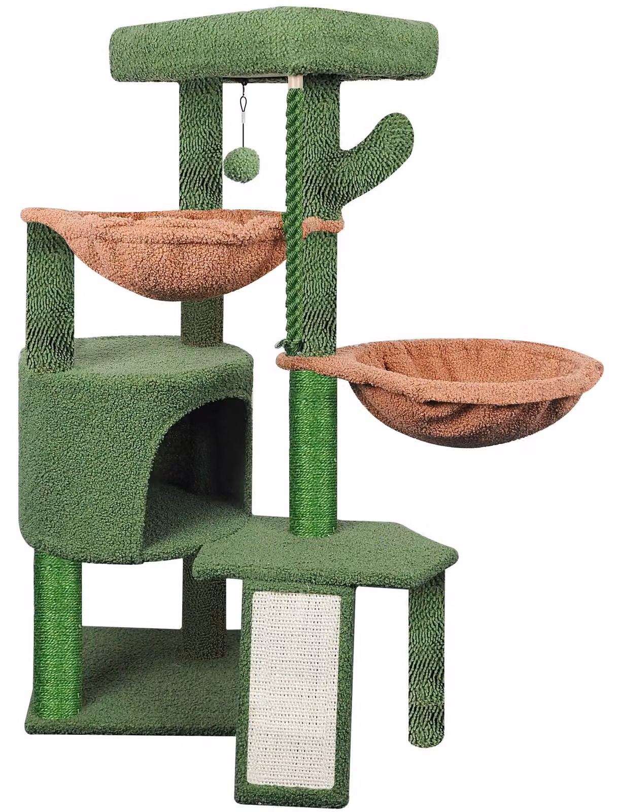 Albero per gatti multistrato alto 95 cm, completo di amache