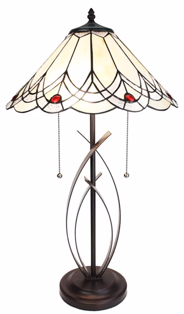 Lampada da tavolo Tiffany Clayre & Eef Ø 39x69 cm Vetro beige