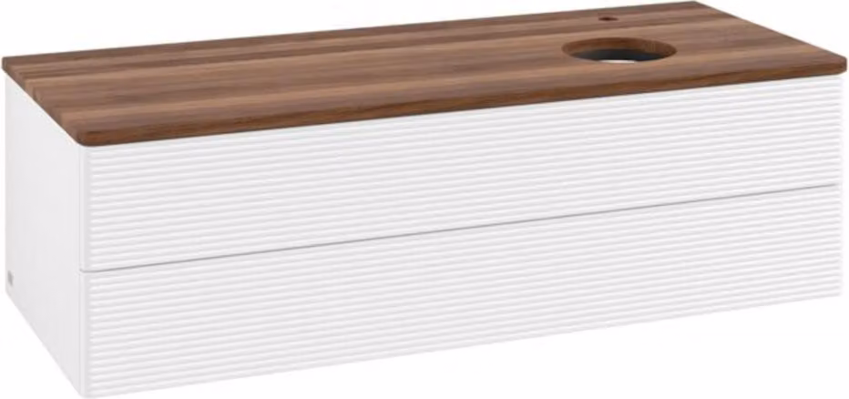 Mobiletto V&B con struttura frontale, con illuminazione Antao 120x36x50cm, HL, WBP w. wal, wh. m Lac