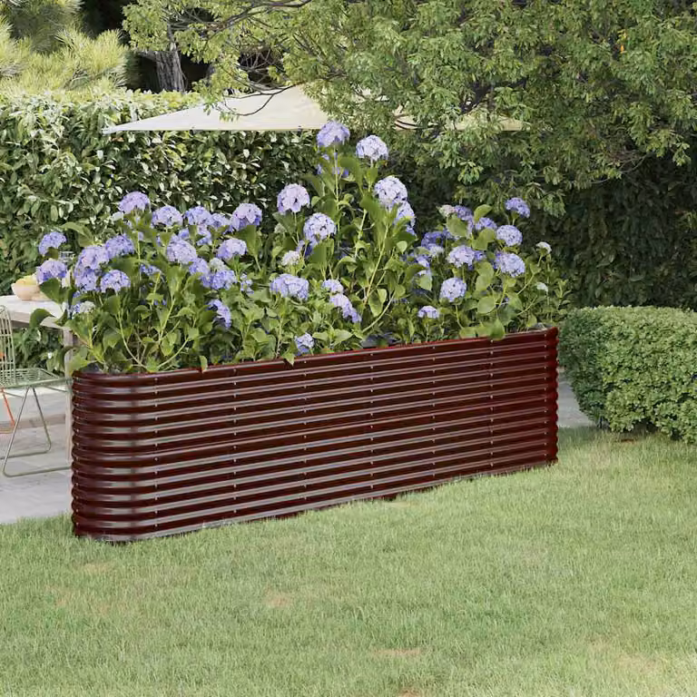 Letto rialzato da giardino vidaXL in acciaio zincato marrone L: 260 cm, P: 40 cm, H: 68 cm