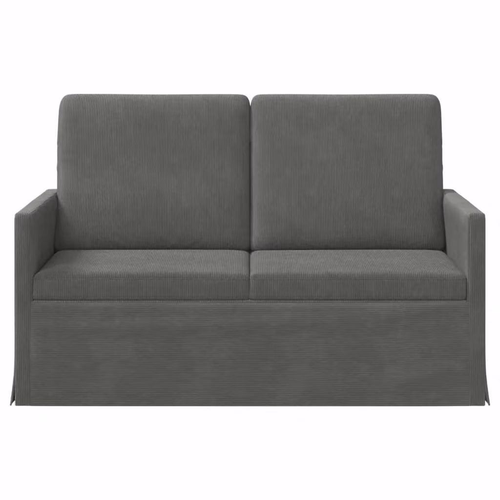 Divano a 2 posti moderno vidaXL in tessuto corduroy grigio con struttura in metallo L: 130 cm, P: 81 cm, H: 82 cm – 2