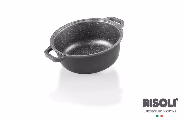 Casseruola Granito Hard Stone in alluminio pressofuso con due maniglie e due presine, diam. 20cm