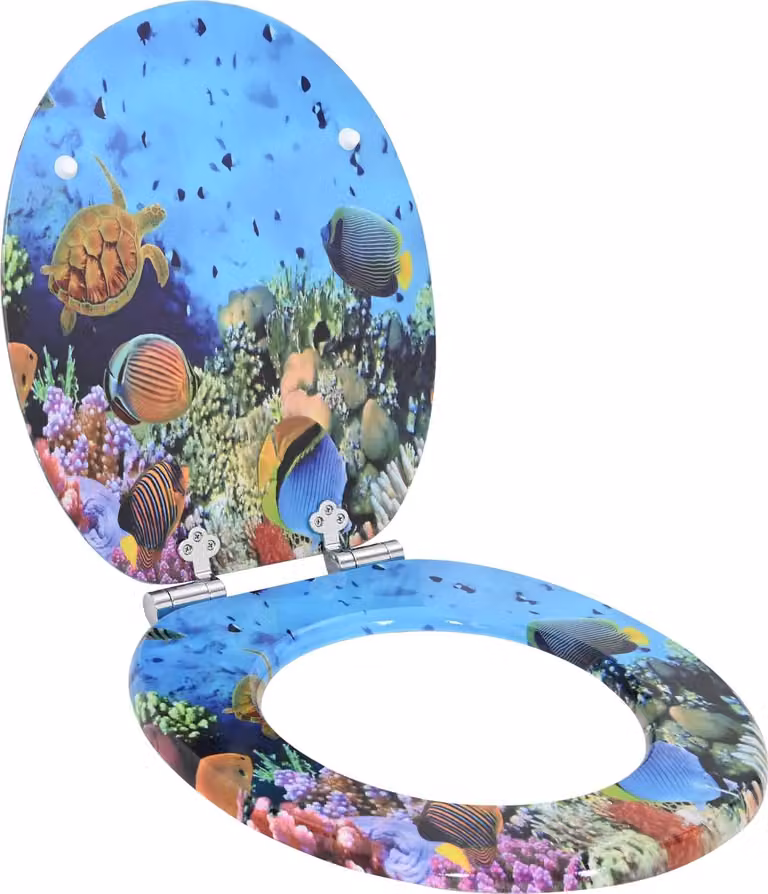 Sedile per toilette con chiusura morbida Blu mare profondo