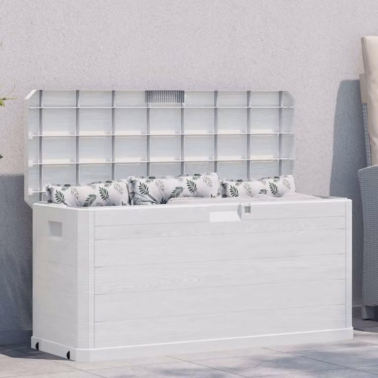 vidaXL Baule da Giardino in Plastica Grigio Matt, L: 117 cm, P: 56 cm, H: 45 cm