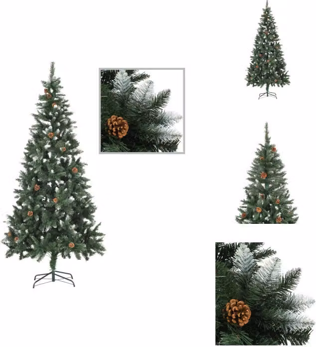 vidaXL Albero di Natale artificiale pigna bianca glitter 210 cm - Alberi di Natale