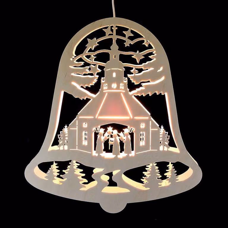 Decorazione per finestra Immagine della chiesa di Seiffen LxPxH= 31x5,5x34cm NUOVO