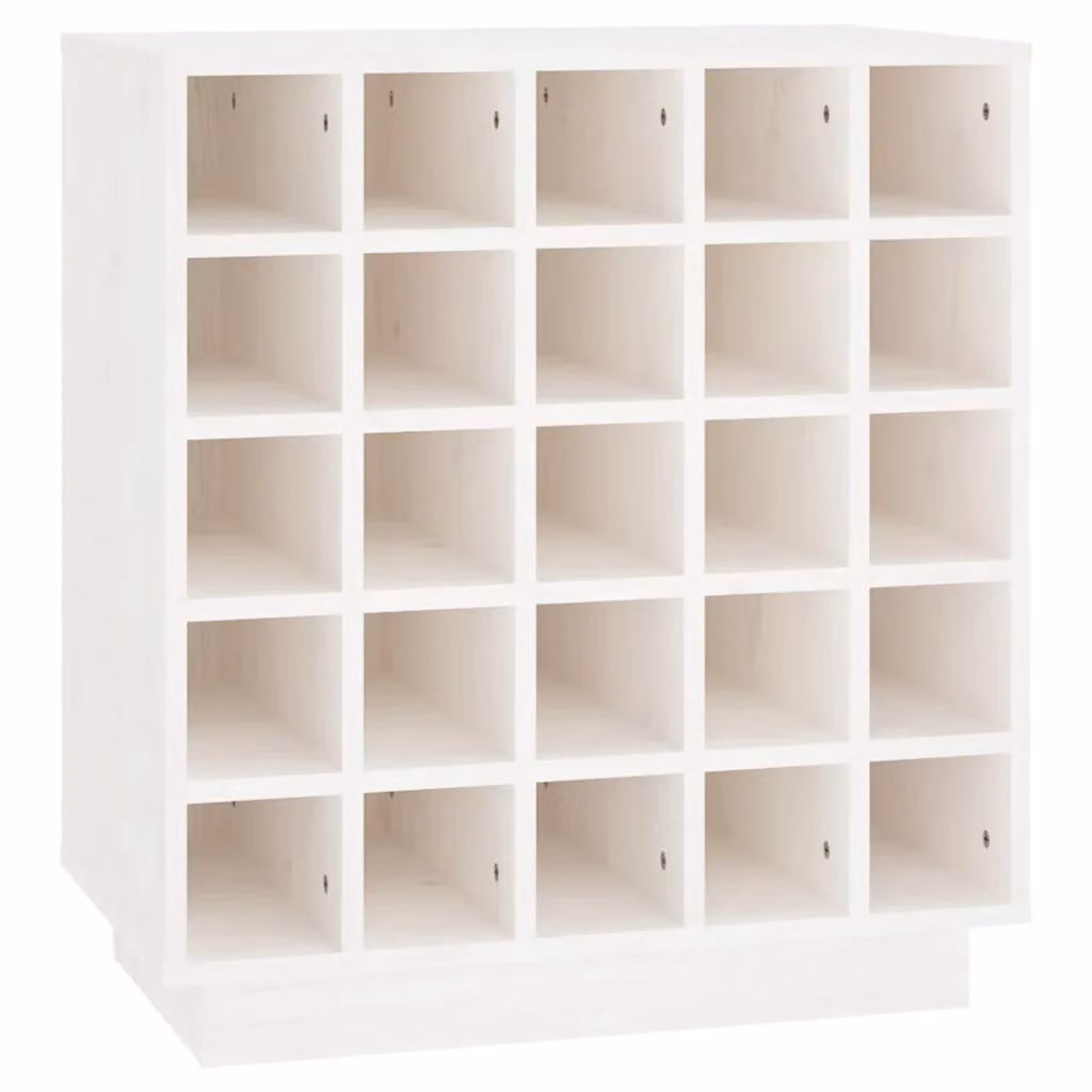 vidaXL Portabottiglie Bianco in Legno di Pino Rustico L: 55,5 cm, P: 34,0 cm, H: 61,0 cm – 2