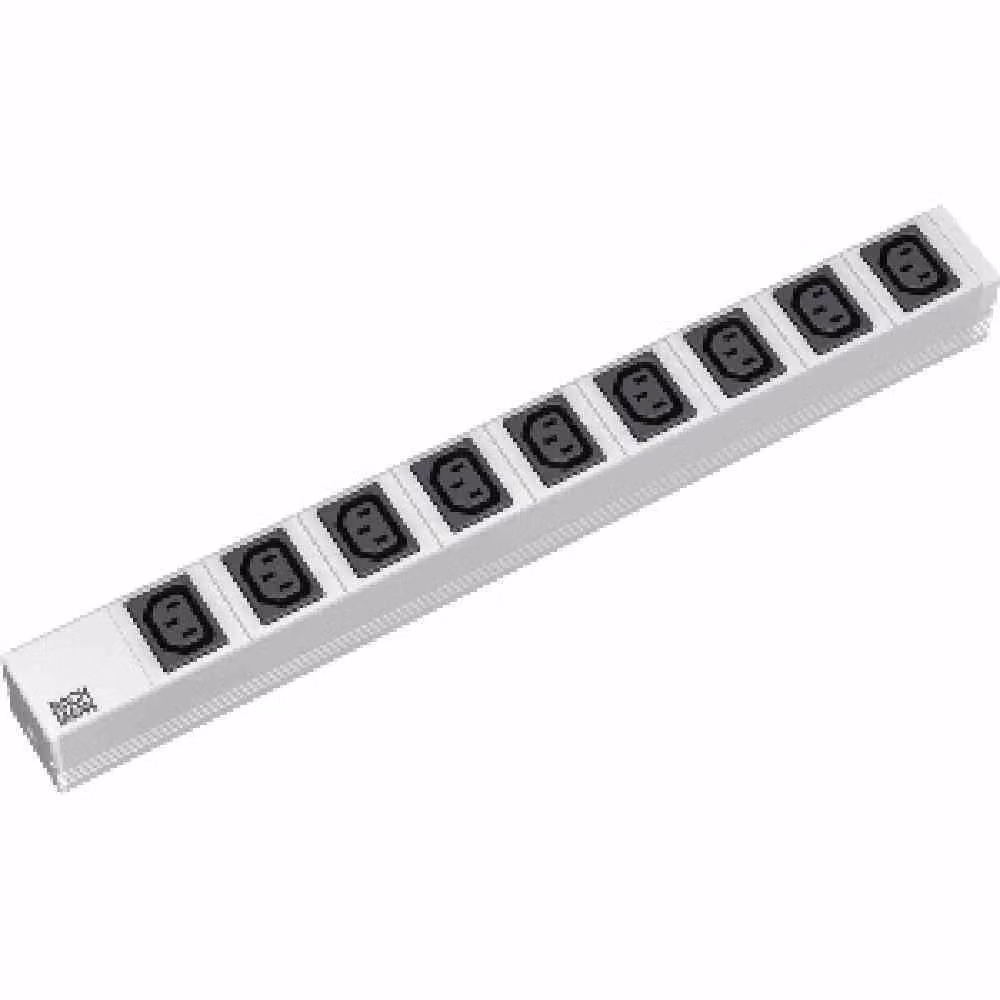 19" Steckdosenleiste mit 9 x IEC320 C13 Buchsen, Zuleitung mit Schuko-Stecker (19.07.1202)