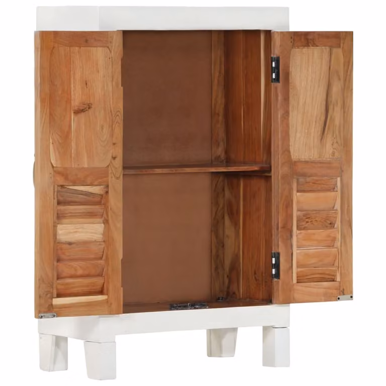 vidaXL Credenza bianca 55x30x90 cm in legno massiccio di acacia