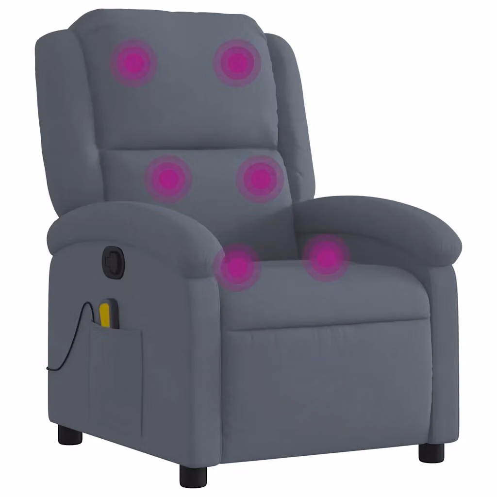 Poltrona reclinabile relax vidaXL in velluto grigio con braccioli e struttura in legno e metallo – 2