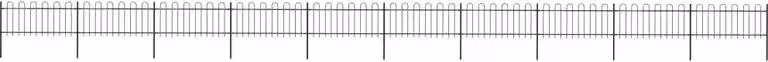 Recinzione da Giardino con Parte Superiore ad Anello in Acciaio 1781,5x80 cm Nero