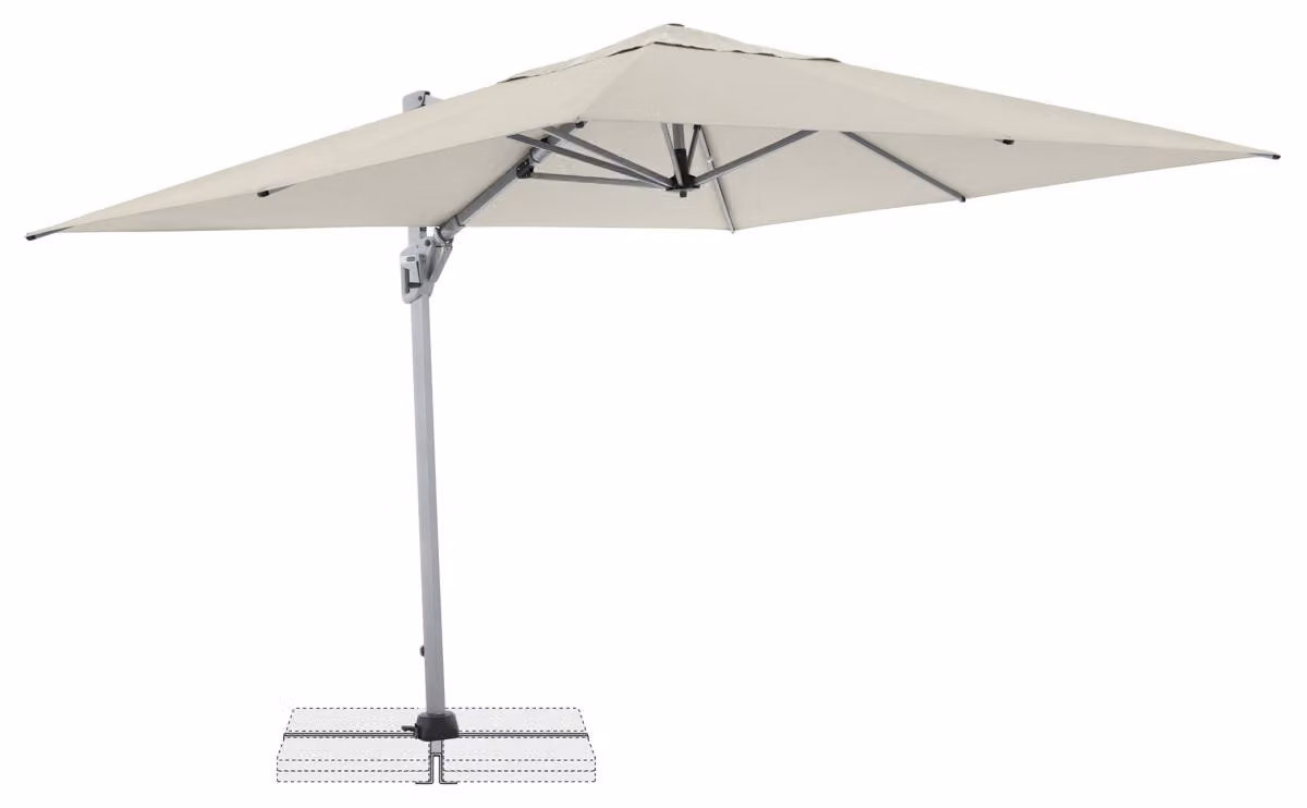 Doppler Active 260 x 350 Side, Ombrellone da terrazza, Rettangolare, Ecru, Tessuto, Poliestere, Acciaio, Alluminio