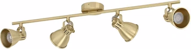 Spot da soffitto Eglo Seras in metallo color ottone spazzolato con 4 luci GU10 regolabili IP20