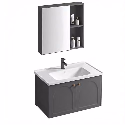 Rea - Set di mobili da bagno Denver - grigio 60 cm - 48 x 60 x 0 cm