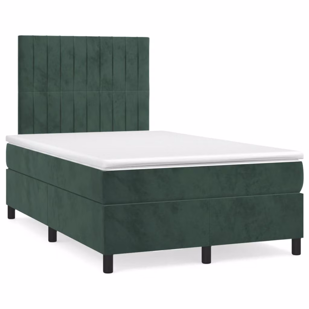 Maison Exclusive - Letto boxspring con materasso verde scuro 120x190 cm velluto