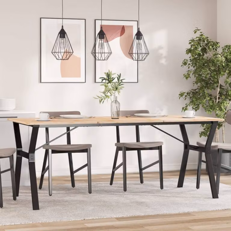 vidaXL Gambe per Tavolo da Pranzo a Y in Metallo Verniciato, Stile Industriale, L/P/H: 180 x 80 x 73 cm