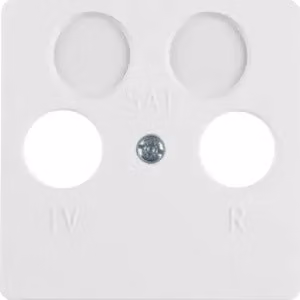 Berker 148609 Placca centrale per presa d'antenna 2 fori bianco polare, lucido Placca centrale sistema