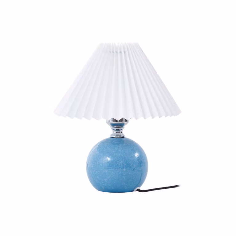 Lampada da tavolo Lindby Kerimi, Vetroceramica, blu, 29 cm