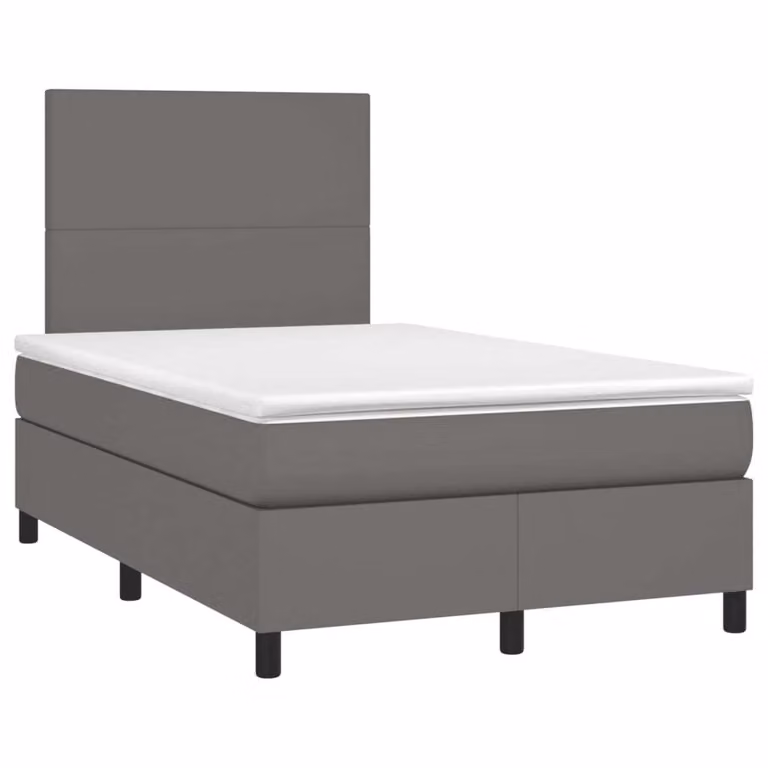 Maison Exclusive - Letto boxspring con materasso grigio 120x190 cm in ecopelle