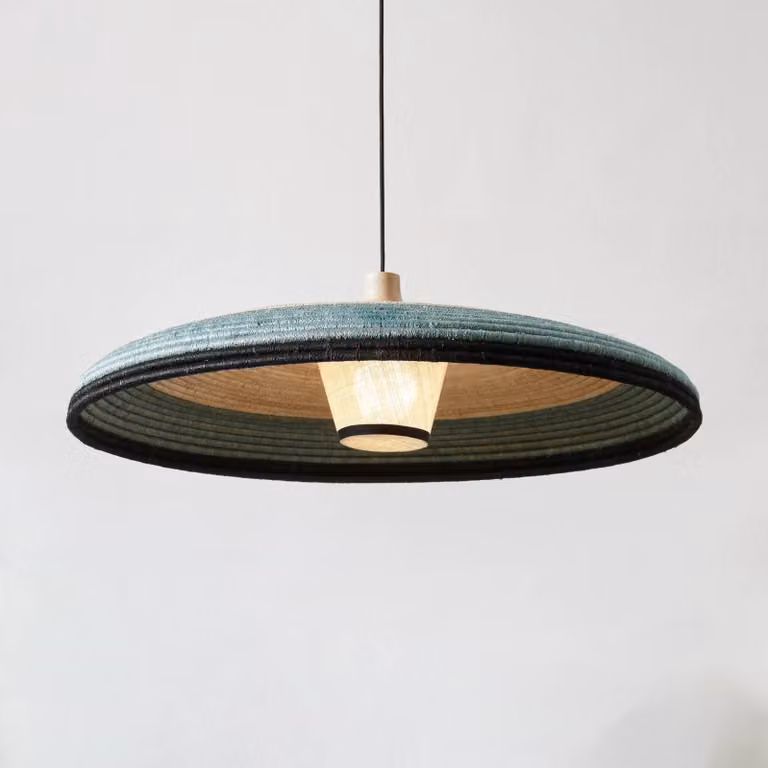 Forestier Lampada a sospensione Grass L, dimmerabile, Blu, Soggiorno / Sala da pranzo, Design, Lampada a sospensione