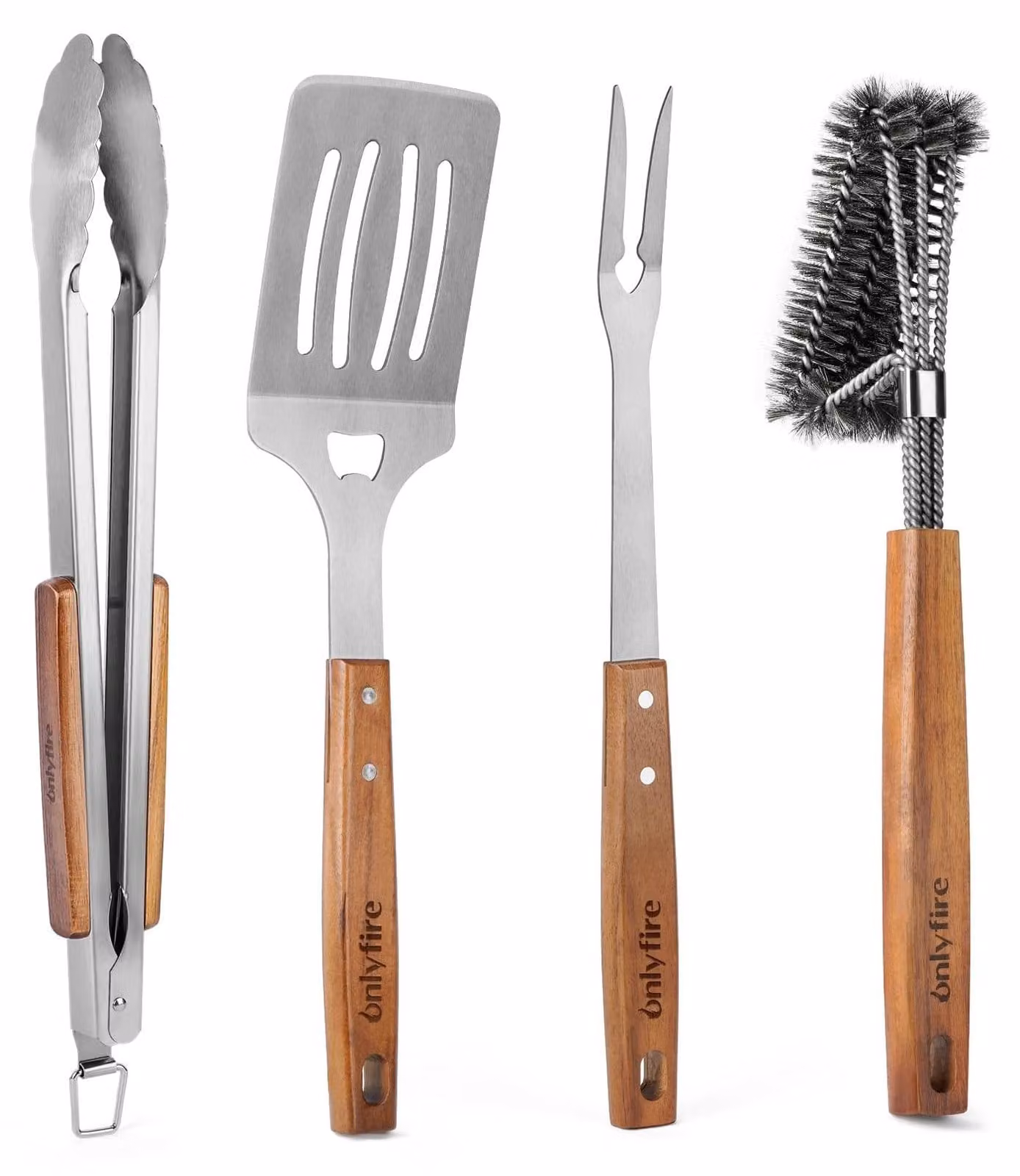Omgoods - Set di attrezzi - 4 pezzi con manici in legno