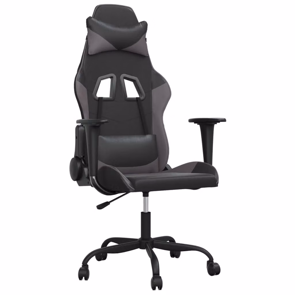 Sedia da Gaming Nera e Grigia in Pelle finta