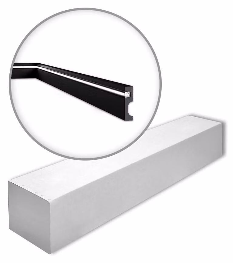 NMC IL11 BLACK-box WALLSTYL Noel Marquet 1 cartone con 13 strisce decorative Modanatura per pavimenti Illuminazione indiretta stile moderno colore nero | 26 m