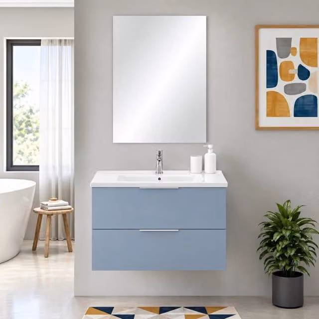 MOBILE BAGNO RIALTO 80X46XH53CM AZZURRO POLVERE