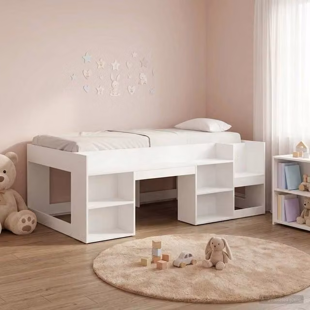 Struttura per Letto per Bambini con Ripostiglio Bianco 3422611