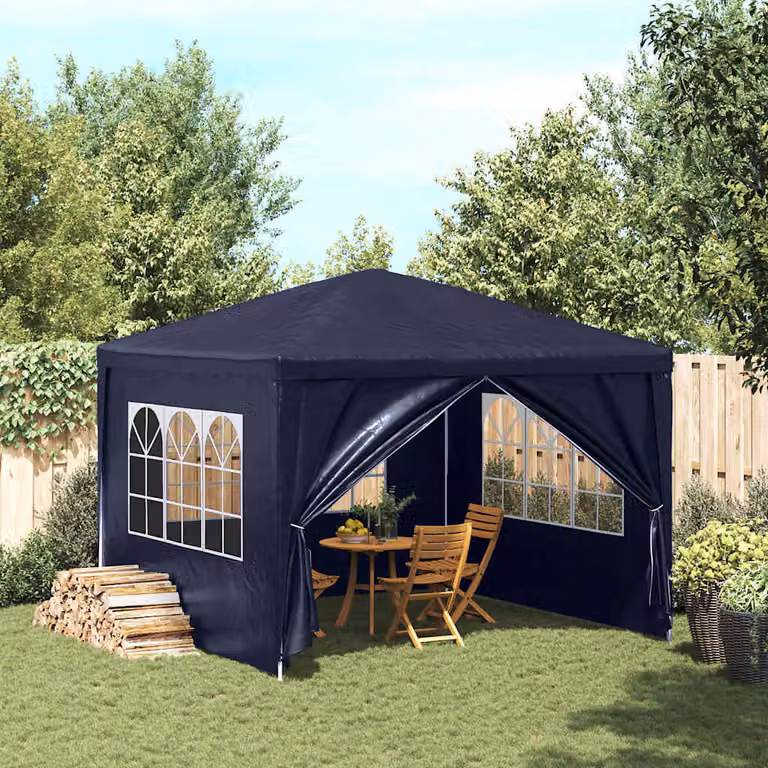 Tendone per feste vidaXL blu in acciaio 300 x 300 cm