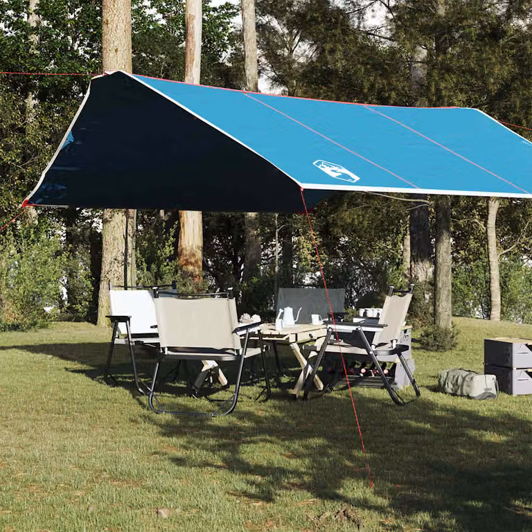 Telone da campeggio impermeabile vidaXL in poliestere blu 420 x 440 cm