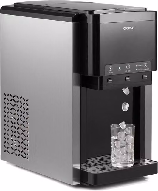 Distributore acqua 3 in 1 macchina ghiaccio 20 kg giorno 12 pezzi 9 min-Riempimento manuale automatico cucina ufficio