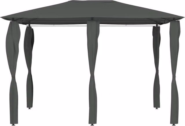 Gazebo vidaXL con montanti rivestiti in acciaio, colore antracite, L: 400 cm, P: 300 cm, H: 260 cm