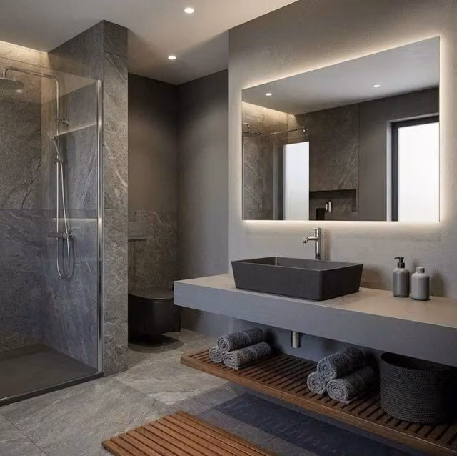 Lavabo rettangolare Rak Ceramics Feeling Nero Matt